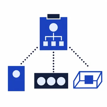 Three separate cost containers connect to a central professional-work tile.
