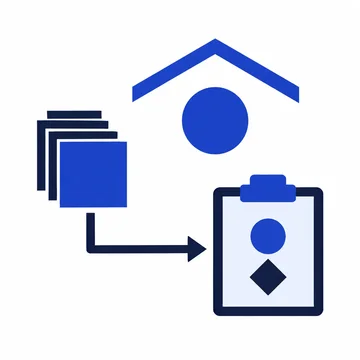A shelter outline and individual node connect to an evidence tile.
