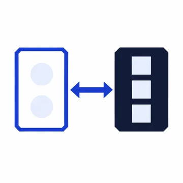 A request tile and a reply tile connect with opposing arrows.