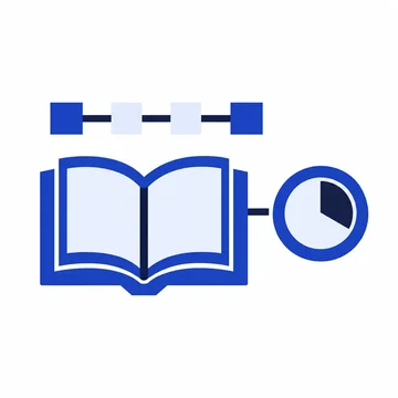 An open book sits beside a course track and an expiry dial.